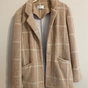 Evereve (Z Supply) Plaid Blazer- Saddle Color. Size Medium
